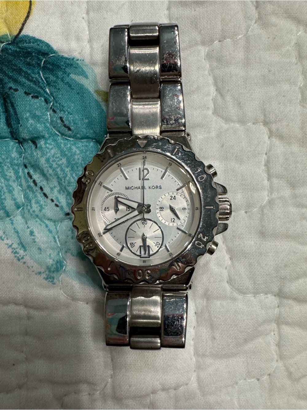 Michael Kors Silver Stainless Steel Chronograph Watch